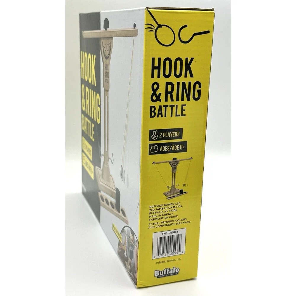 Buffalo Games Hook & Ring Battle Tabletop Ring Toss Game 2 Player Party Game